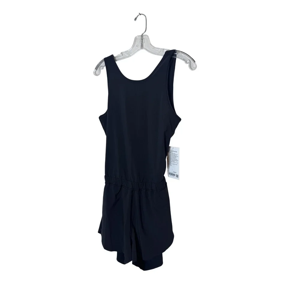 Lululemon Romper Womens 6 Black Open Back Running 3